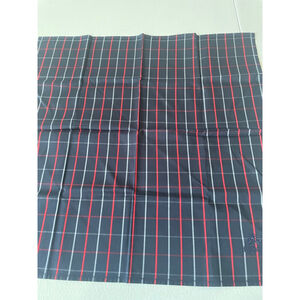 Burberrys Navy Red Plaid Handkerchief / Scarf/ Pocket Square 17 x 17” new